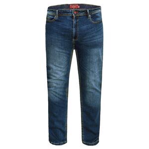Duke Mens D555 Ambrose Stretch Tapered Slim Jeans / Vintage Blue